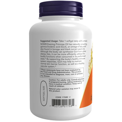NOW Foods Supplements, Evening Primrose Oil 1000 mg, Cold Pressed, Hexane Free, Vegan Formula, 90 Veg Softgels