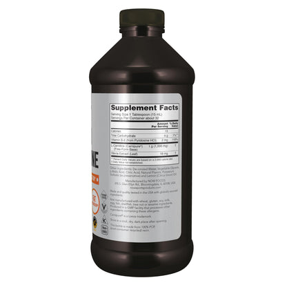 NOW Foods Sports Nutrition, L-Carnitine Liquid 1000 mg, Highly Absorbable, Citrus, 16-Ounce