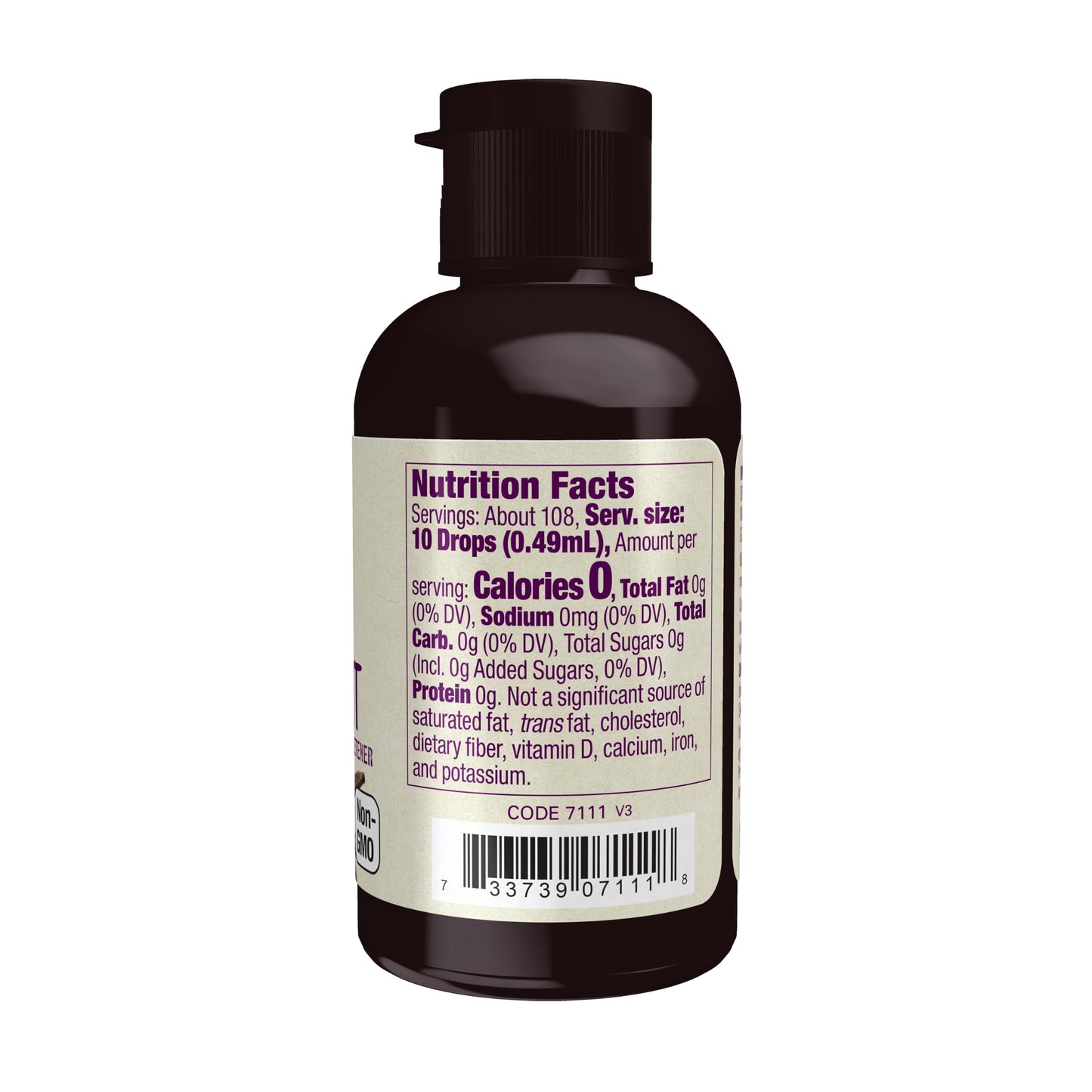 NOW Foods, Organic Liquid Monk Fruit, Vanilla, Zero-Calorie Sweetener, 1.8-Ounce