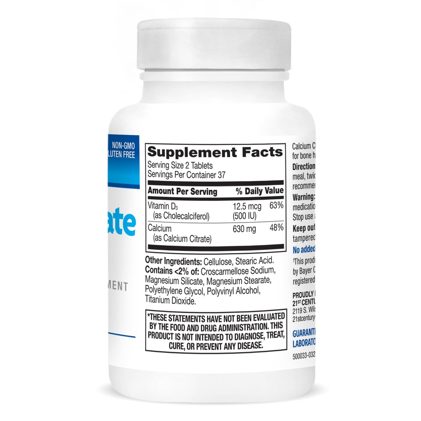 21st Century Calcium Citrate Plus D Maximum Caplets, 75 Count
