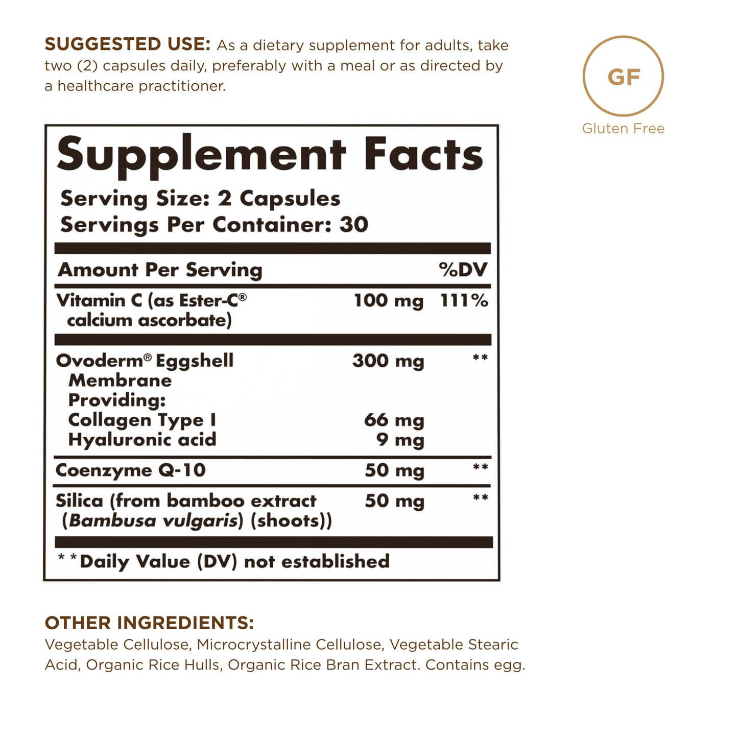 Solgar Advanced Collagen Builder with Vitamin C, Ovoderm, Coenzyme Q10 & Silica - 60 Capsules - Helps Your Body Build Collagen - 30 Servings