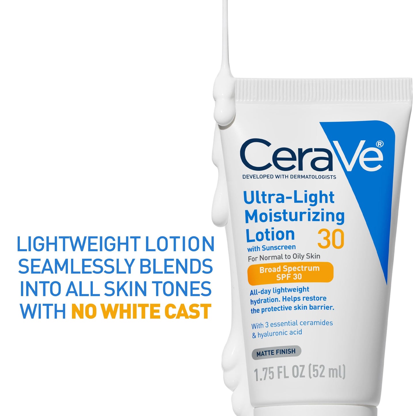 CeraVe Ultra-Light Moisturizing Lotion SPF 30, Sunscreen for Face, 1.7oz