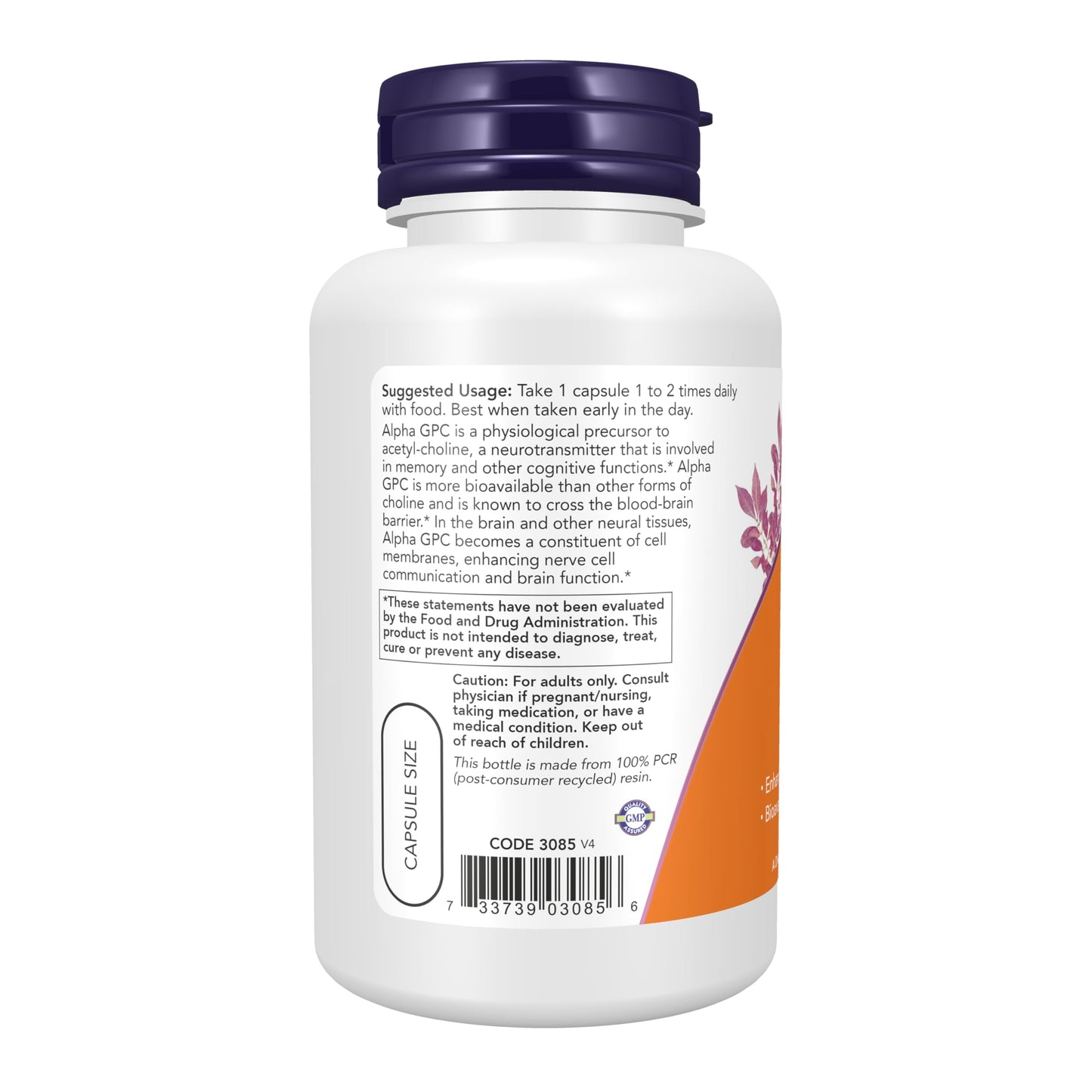 NOW Supplements, Alpha GPC 300 mg with Bioavailable Source of Choline, 60 Veg Capsules