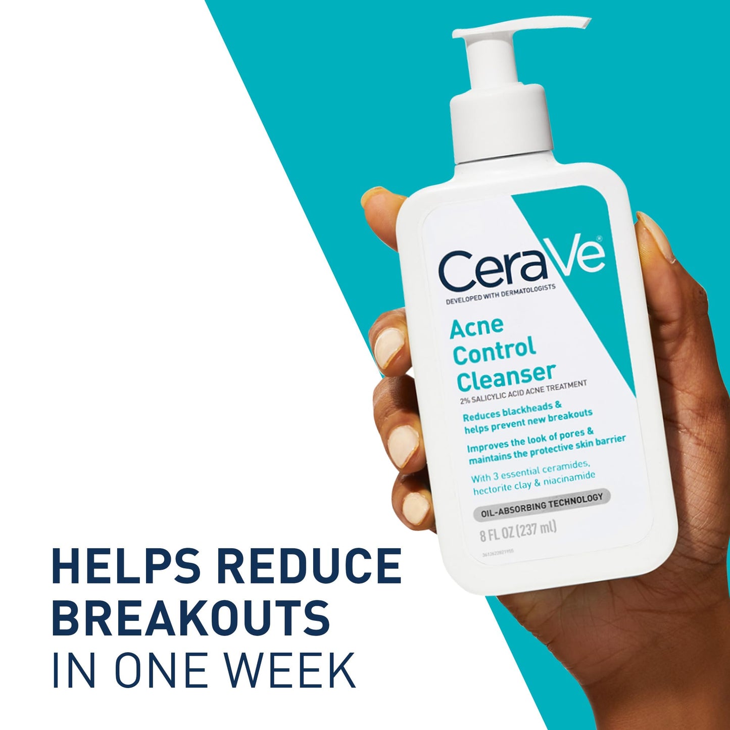 CeraVe Acne Control Cleanser, Face Wash with 2% Salicylic Acid, 16 oz