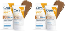 CeraVe Hydrating Mineral Sunscreen SPF 30 with Sheer Tint,Tinted Mineral Sunscreen with Zinc Oxide & Titanium Dioxide,Blends Seamlessly For Healthy Glow,Deep,1.7 Oz,(Pack of 2)