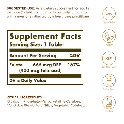 Solgar - Folic Acid, 400 mcg