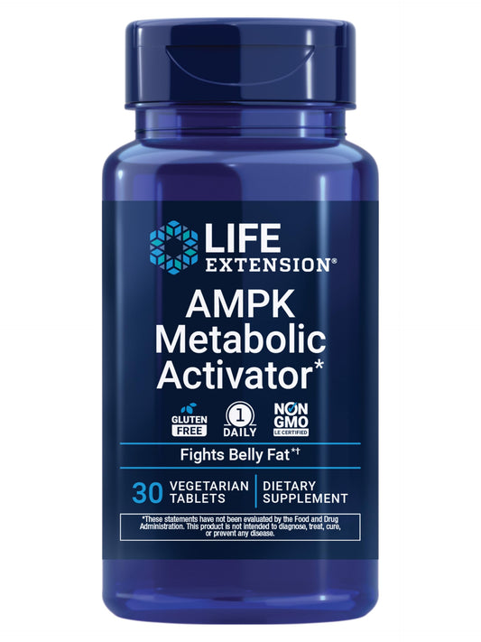 Life Extension AMPK Metabolic Activator*, Hesperidin, G. pentaphyllum, Fight unwanted Belly Fat, Target Overall Fat, Gluten-Free, Vegetarian, 1-Daily, Non-GMO, 30 Tablets