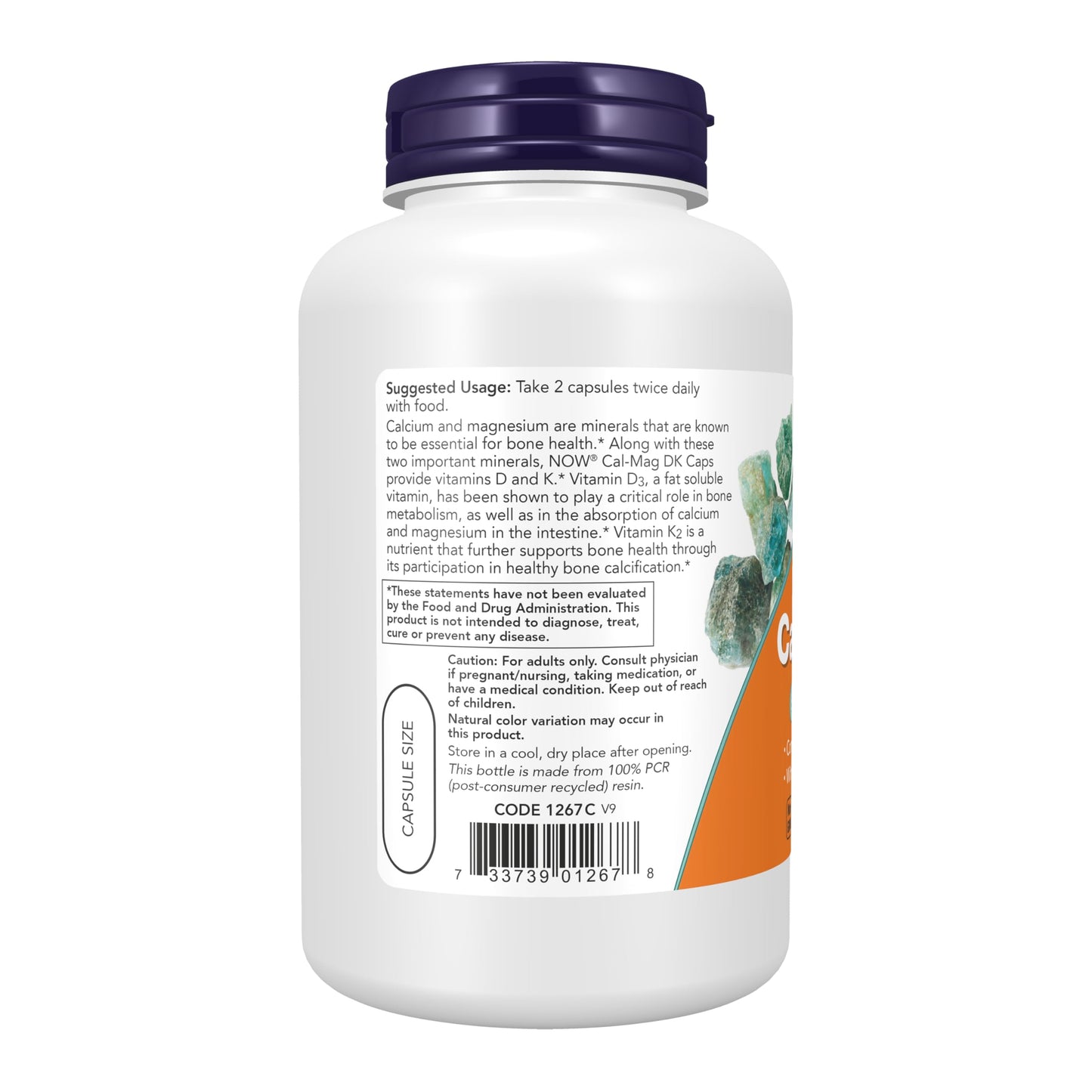 NOW Foods Supplements, Cal-Mag DK with Vitamin D-3 and Vitamin K-2, Supports Bone Health*, 180 Capsules