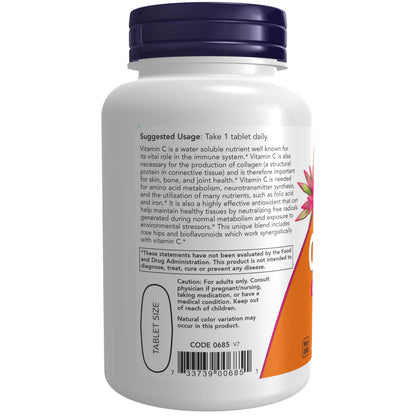 NOW Foods Supplements, Vitamin C-1,000 with Rose Hips & Bioflavonoids, Antioxidant Protection*, 100 Tablets