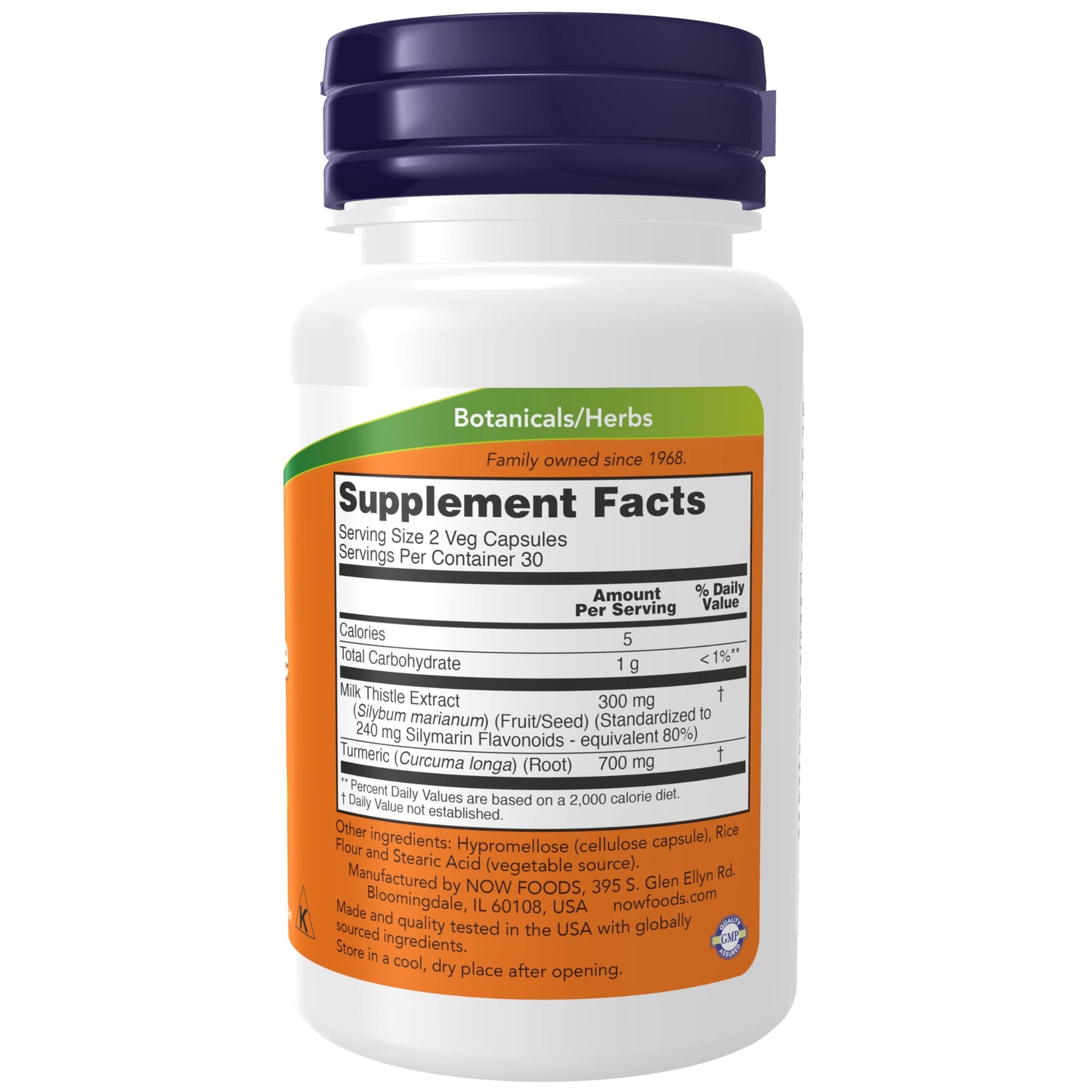 NOW Foods Supplements, Silymarin Milk Thistle Extract 150 mg with Turmeric, Supports Liver Function*, 60 Veg Capsules