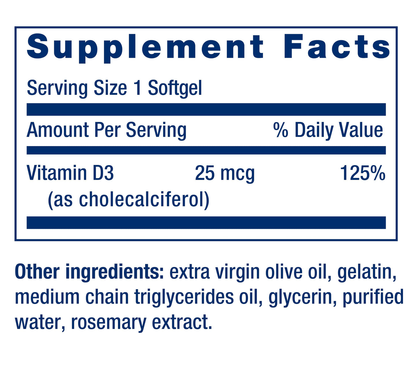 Life Extension Vitamin D3 25 mcg (1000 IU), Immune System Support, Bone Health, Whole-Body Health, Value Size, Gluten-Free, Non-GMO, 250 softgels