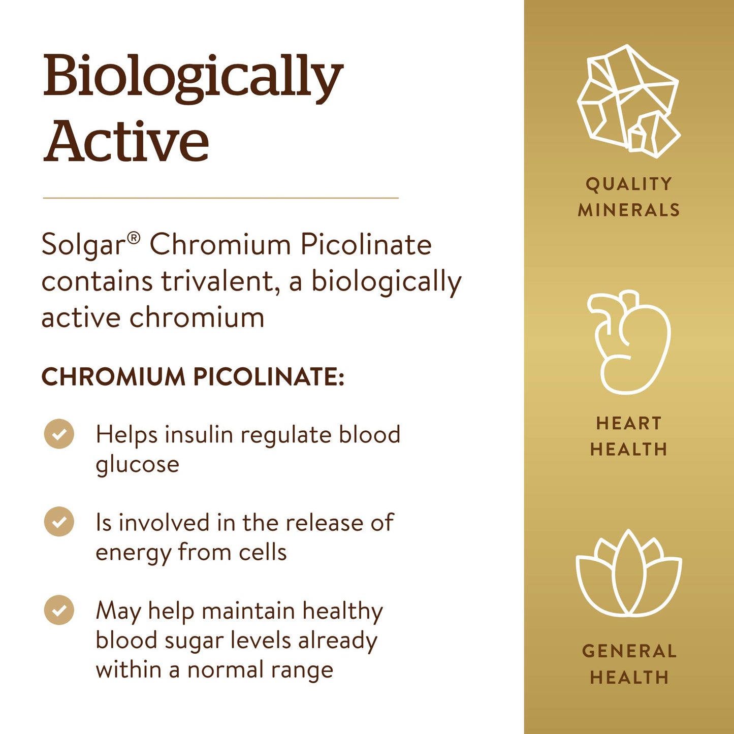 Solgar Chromium Picolinate 200 mcg, 180 Vegetable Capsules - Gluten Free