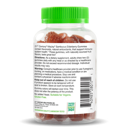 21st Century VitaJoy Sambucus Elderberry Gummies, Immune Support, 60ct