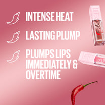 MAYBELLINE Lifter Gloss Lifter Plump, Plumping Lip Gloss with Chili Pepper and 5% Maxi-Lip, Cocoa Zing, Sheer Cool Brown, 1 Count
