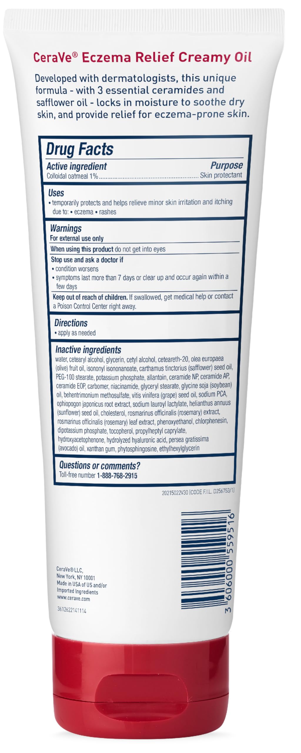 CeraVe Eczema Relief Creamy Body Oil, Body Cream & Lotion for Dry Skin, 8oz
