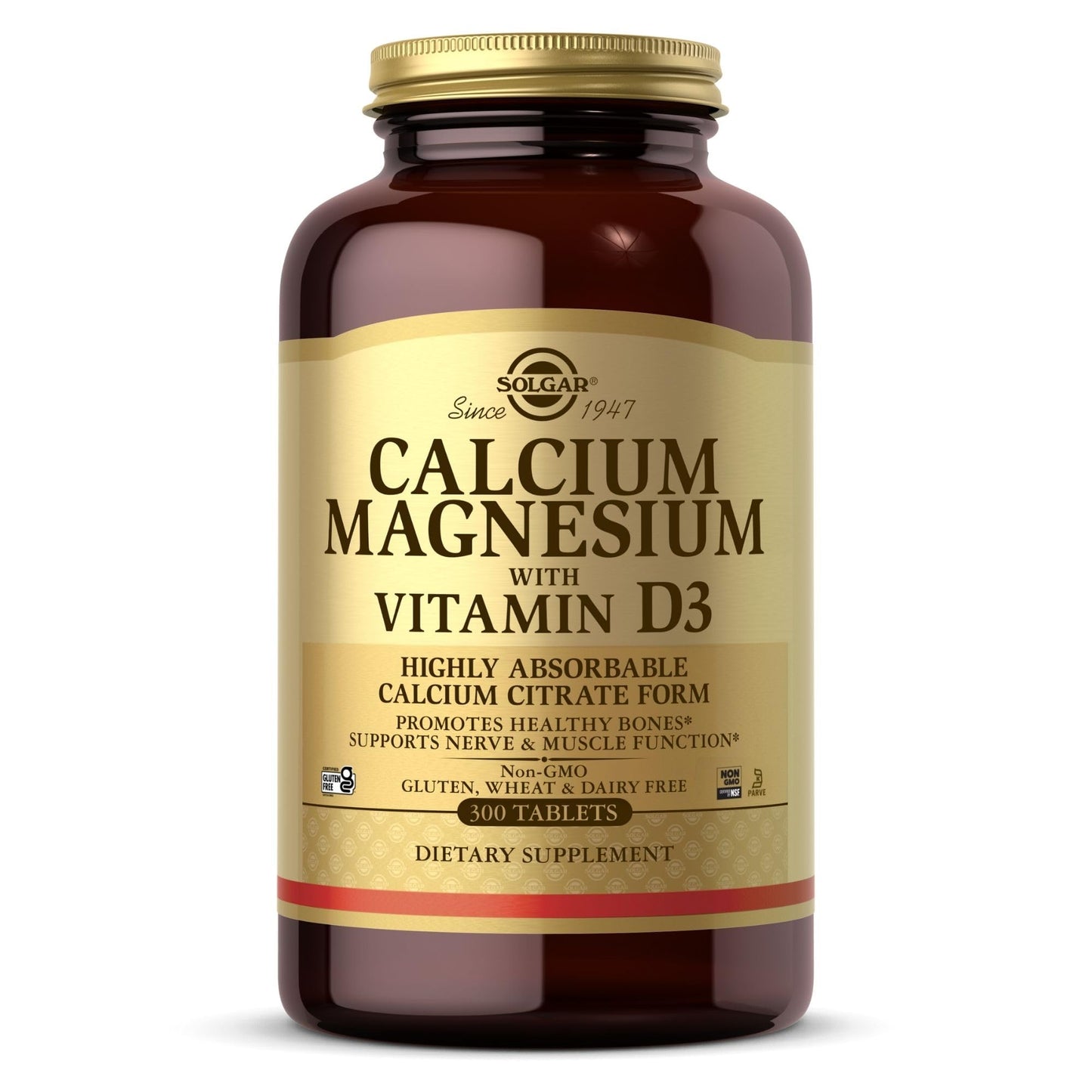 Solgar Calcium Magnesium with Vitamin D3, 300 Tablets