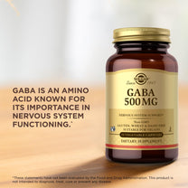 Solgar GABA 500 mg, 50 Vegetable Capsules - Relaxation & Nervous System Support - Amino Acid - Non-GMO, Vegan, Gluten Free, Dairy Free, Kosher - 50 Servings
