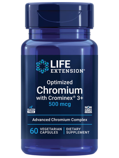 Life Extension Optimized Chromium with Crominex 3+, 500 mcg, 60 Capsules