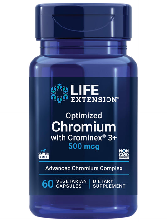 Life Extension Optimized Chromium with Crominex 3+, 500 mcg, 60 Capsules