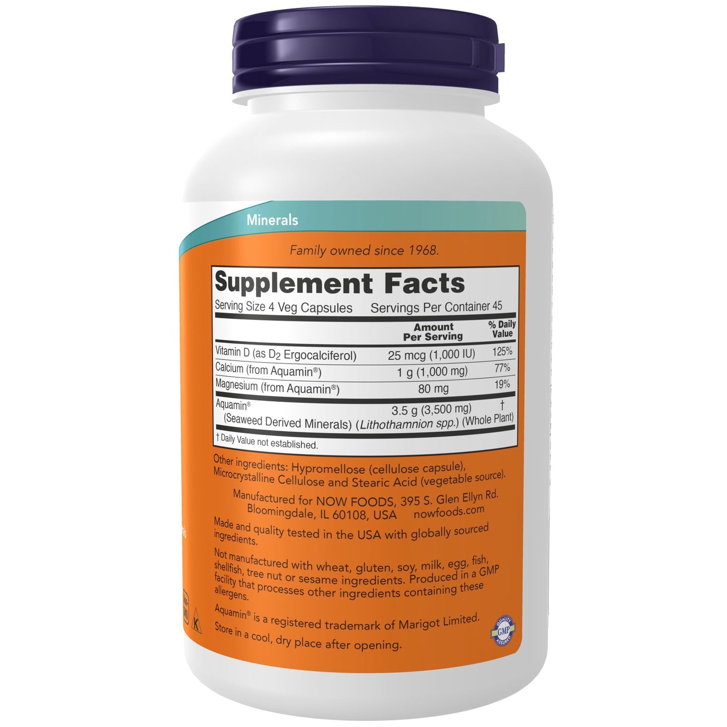 NOW Foods Supplements, Red Mineral Algae Plus Vitamin D-2, Joint Health*, 180 Veg Capsules