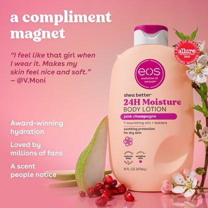 eos Shea Better 24H Moisture Body Lotion- Pink Champagne, 16 fl oz