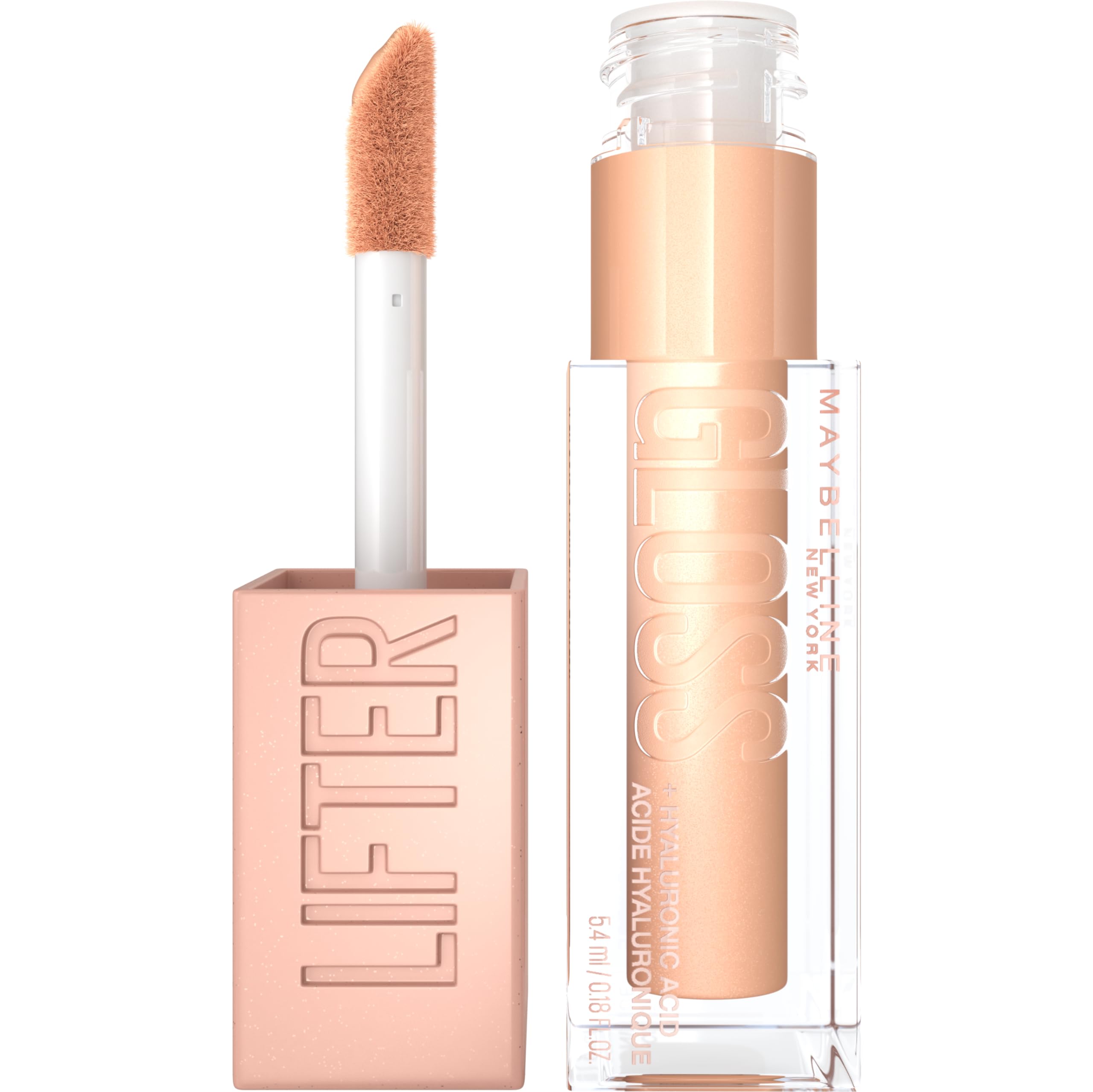 Maybelline Lifter Gloss, Hydrating Lip Gloss with Hyaluronic Acid, Sun, Clear Neutral, 0.18 Ounce