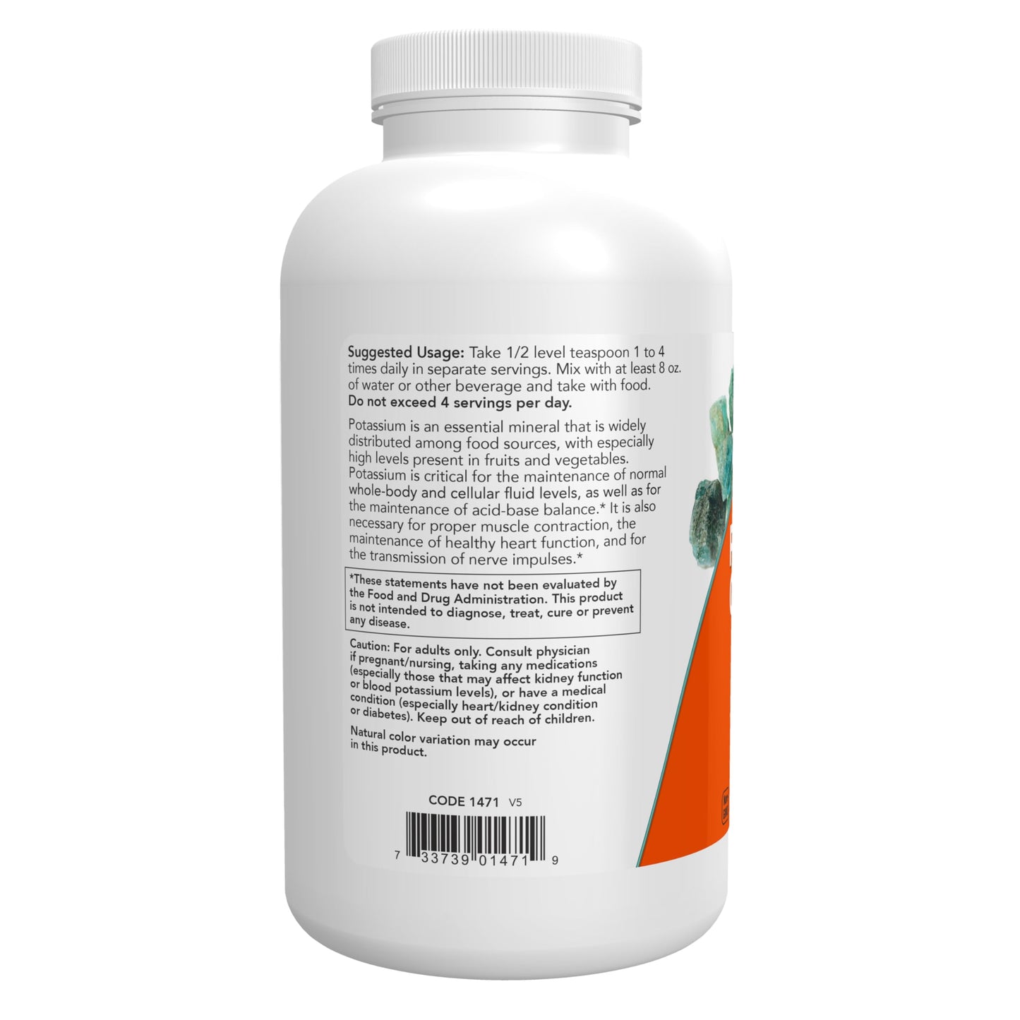 NOW Foods Supplements, Potassium Gluconate Pure Powder 175 mg, Essential Mineral*, 1-Pound