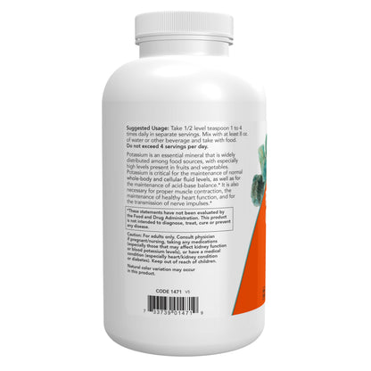 NOW Foods Supplements, Potassium Gluconate Pure Powder 175 mg, Essential Mineral*, 1-Pound