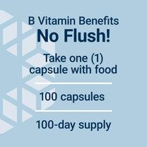 Life Extension No Flush Niacin, B3 for Heart Health, Cholesterol & Energy Support, Non-GMO, Gluten-Free, 100 Capsules