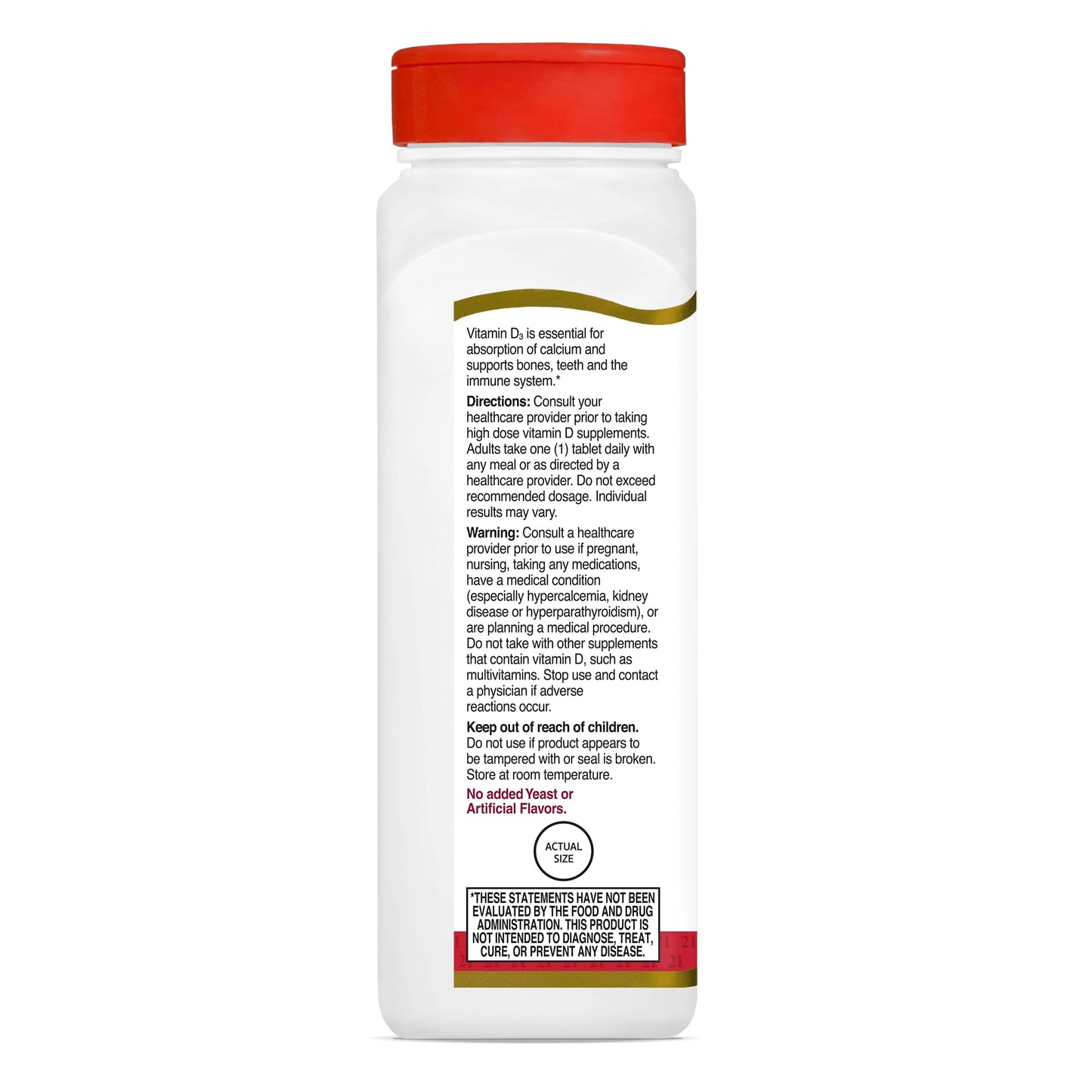 21st Century D3 5000 IU Tablets, 360 Count (Pack of 1)