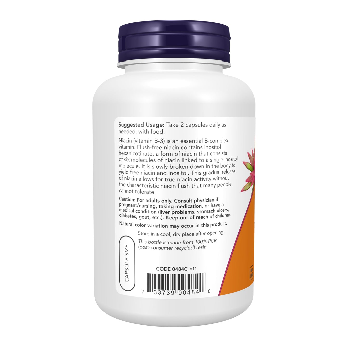 NOW Foods Supplements, Niacin (Vitamin B-3) 250 mg, Flush-Free, Nutritional Health, 180 Veg Capsules