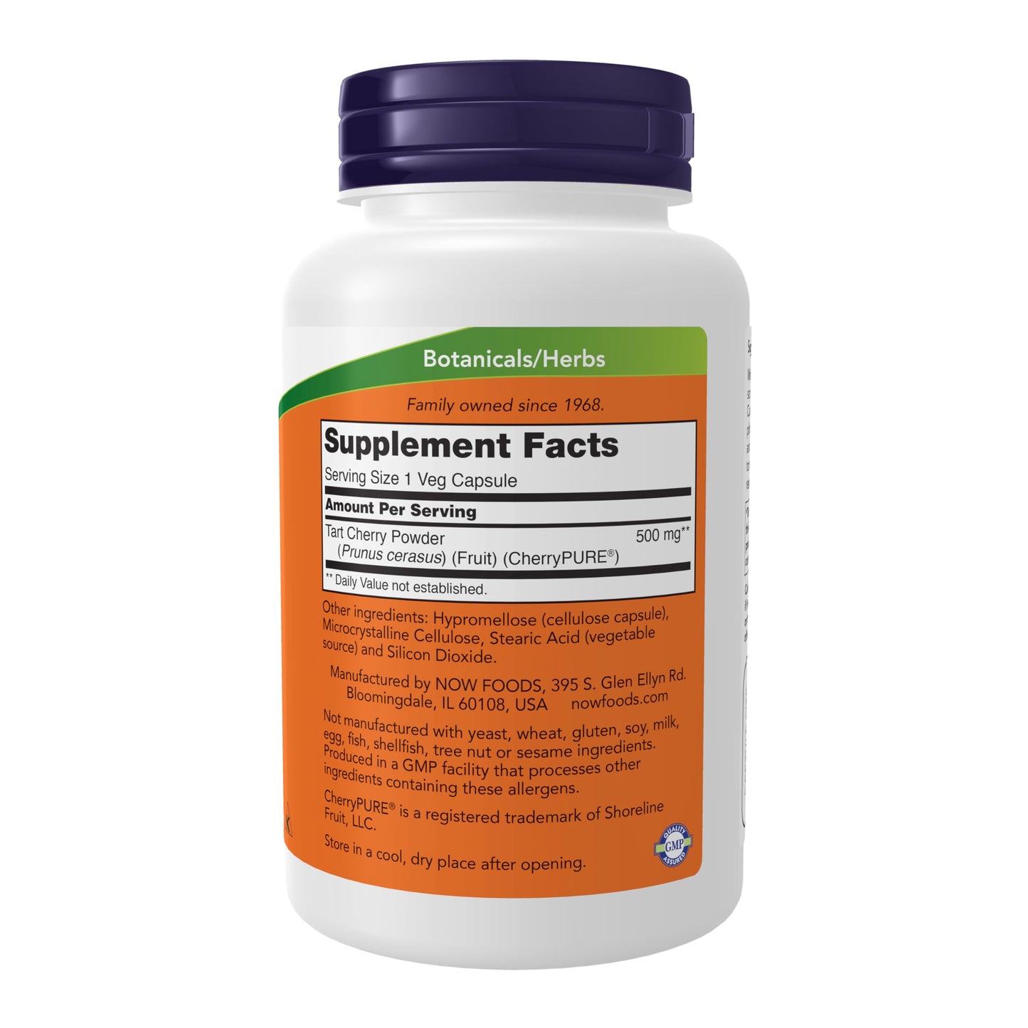 NOW Foods Supplements, Tart Cherry (Prunus cerasus) 500 mg, 50:1 Concentrate, Herbal Supplement, 90 Veg Capsules