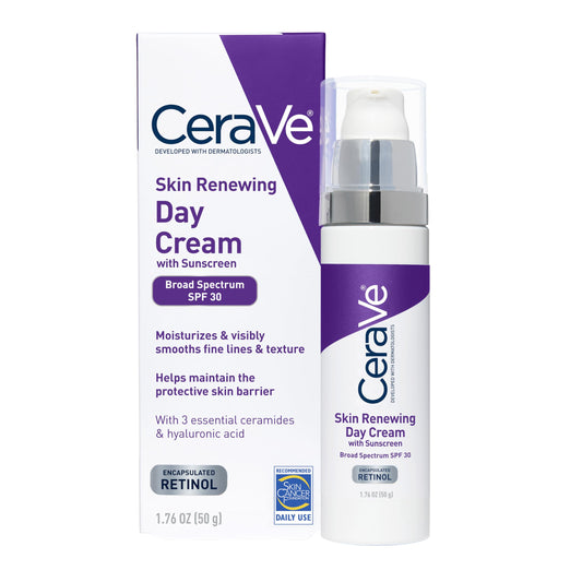 CeraVe Day Cream, Anti-Aging Retinol Face Moisturizer with SPF 30, 1.76oz