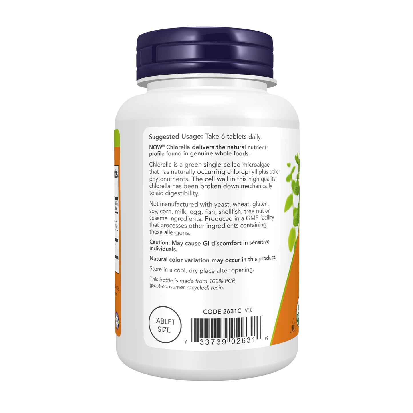 NOW Foods Supplements, Organic Chlorella 500 mg with naturally occurring Chlorophyll, Beta-Carotene, mixed Carotenoids, Vitamin C, Iron and Protein, 200 Tablets