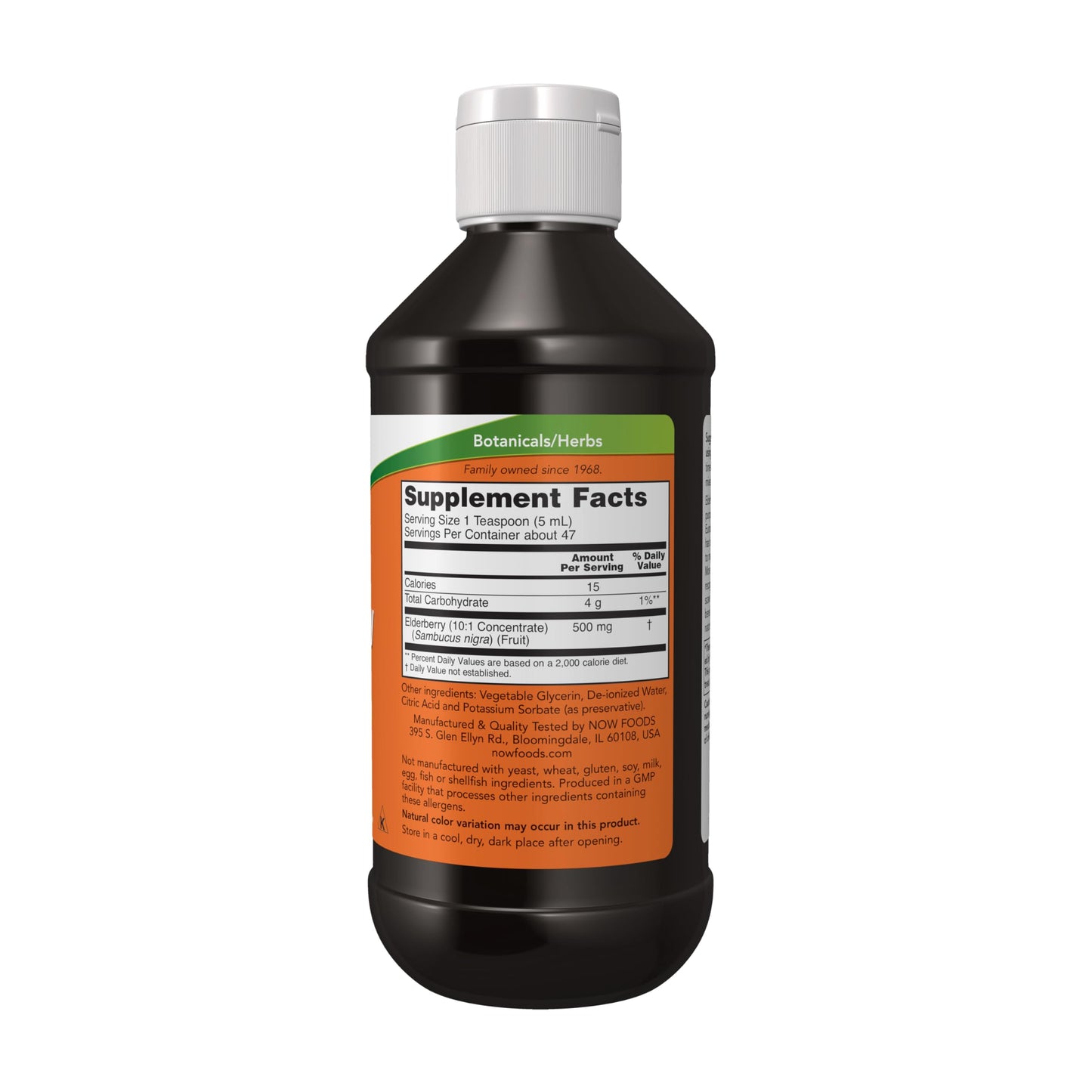 NOW Foods Supplements, Elderberry Liquid 500 mg, 10:1 Concentrate, Free Radical Scavenger*, 8-Ounce