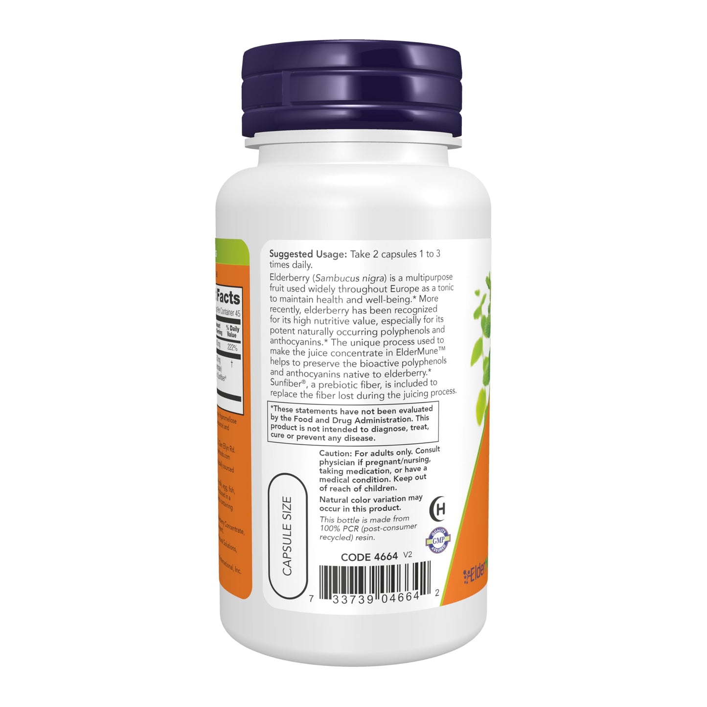 NOW Foods Supplements, ElderMune 65:1 Elderberry Juice Concentrate With Vitamin C, Immune System Support, 90 Veg Capsules