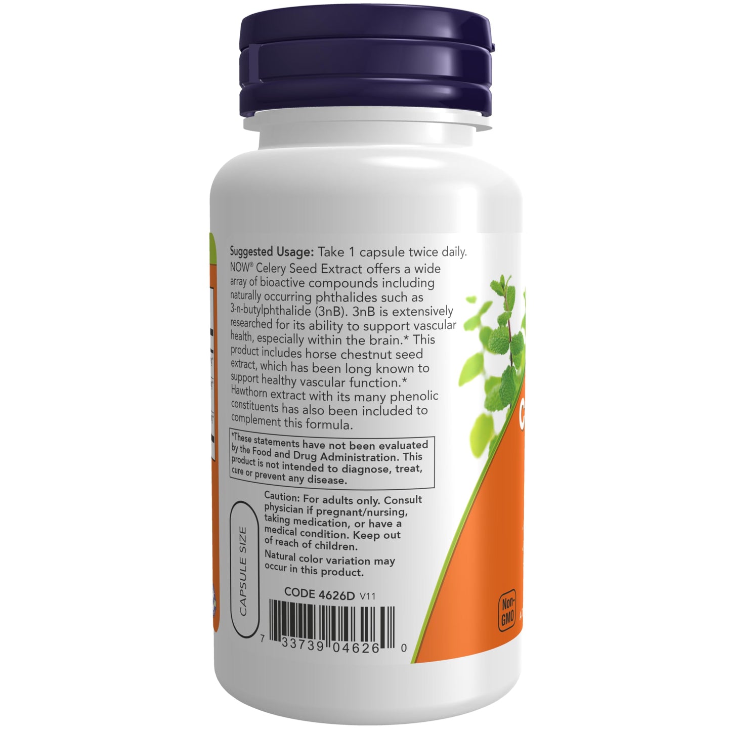 NOW Foods Supplements, Celery Seed Extract, plus Horse Chestnut and Hawthorn Extracts, 60 Veg Capsules