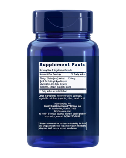 Life Extension Ginkgo Biloba Certified Extract, 120 mg, 365 Capsules