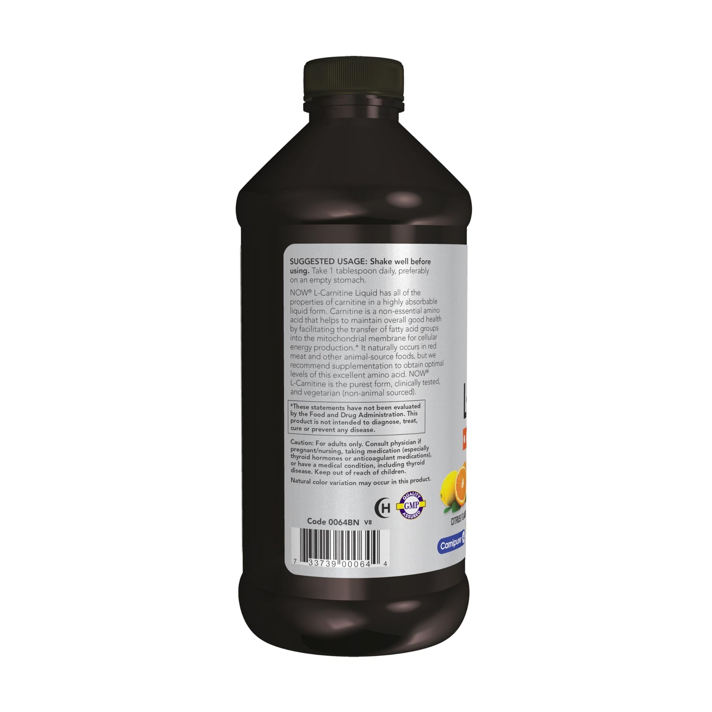 NOW Foods Sports Nutrition, L-Carnitine Liquid, Triple Strength 3000 mg, Citrus, 16-Ounce