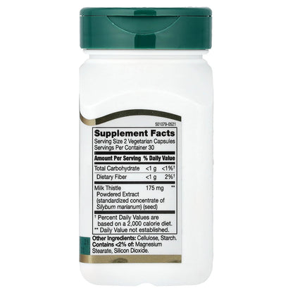 21st Century Milk Thistle Extract 80% Silymarin Capsules, Liver, 60 Count