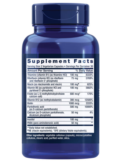 Life Extension BioActive Complete B-Complex, 60 Vegetarian Capsules