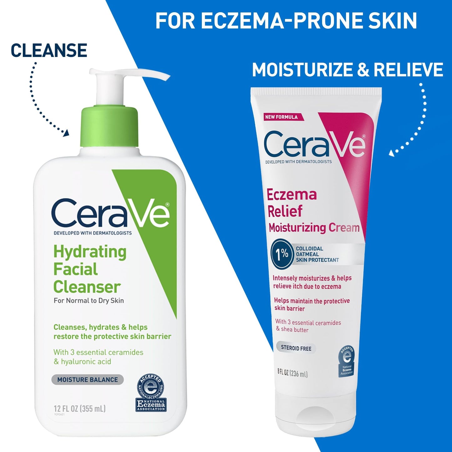 CeraVe Eczema Relief Moisturizing Cream, Shea Butter Dry Skin Lotion, 8oz