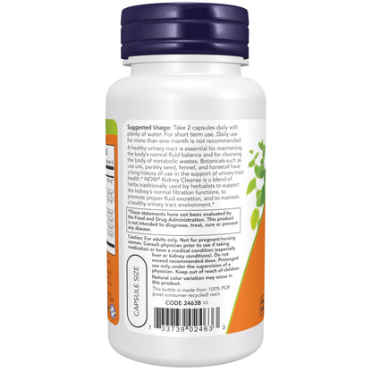 NOW Supplements, Kidney Cleanse with Uva Ursi, Parsley Seed, Fennel, and Horsetail, 90 Veg Capsules