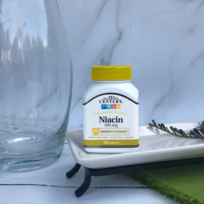 21st Century Niacin 500mg Prolonged Release Tablets, Vitamin B3, 100ct