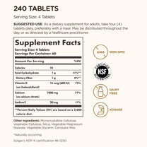 Solgar Calcium Citrate with Vitamin D3, 240 Tablets - 60 Servings
