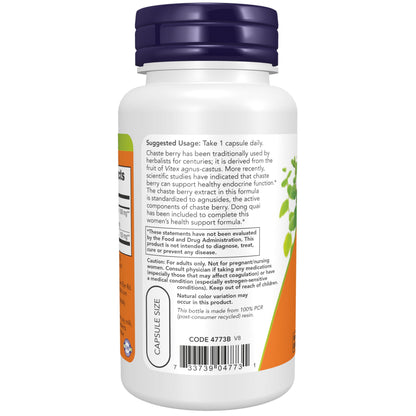 NOW Supplements, Chaste Berry Vitex Extract 300 mg with Dong Quai, Women's Health*, 90 Veg Capsules