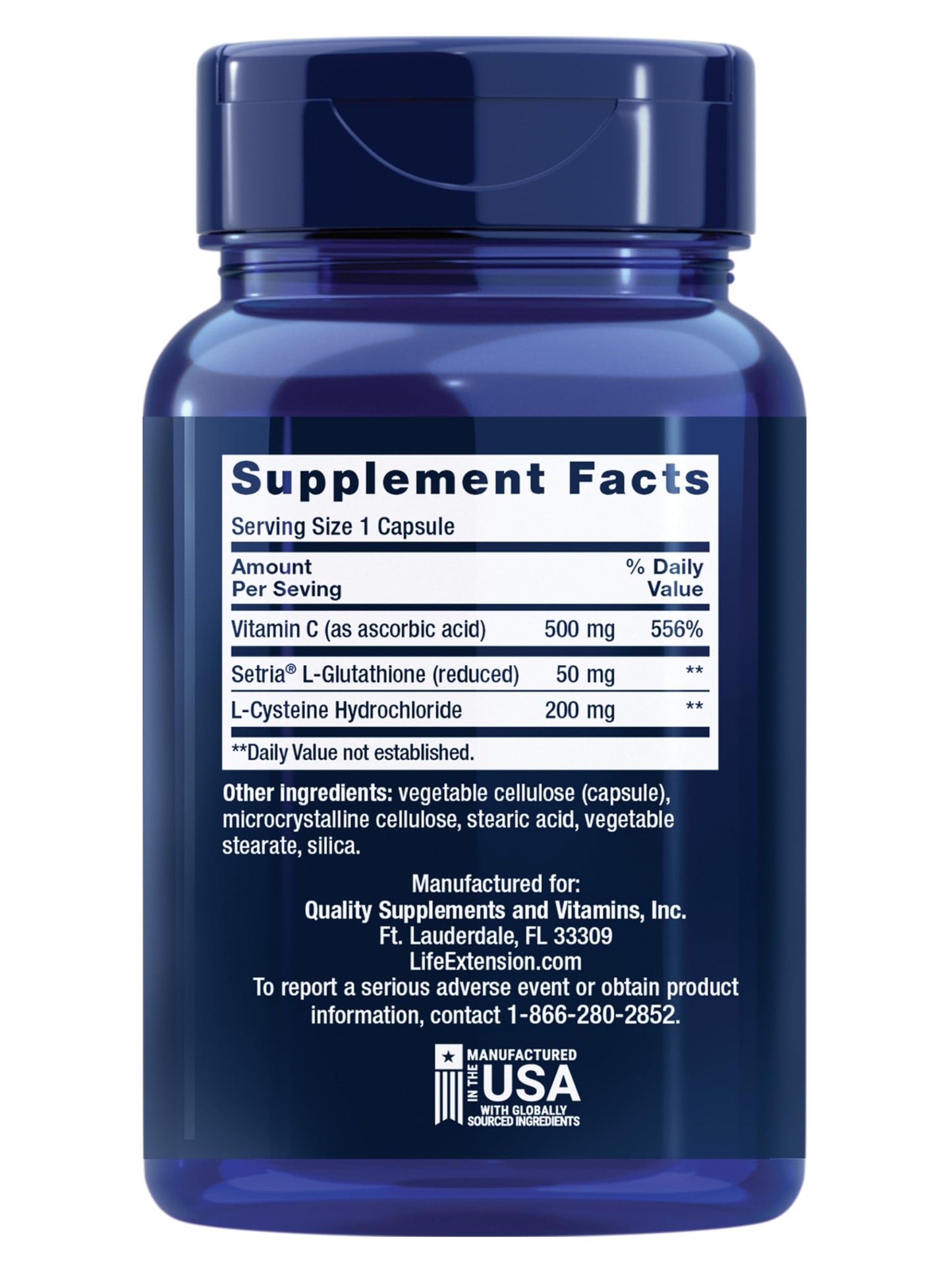 Life Extension Glutathione, Cysteine & C, 100 Capsules