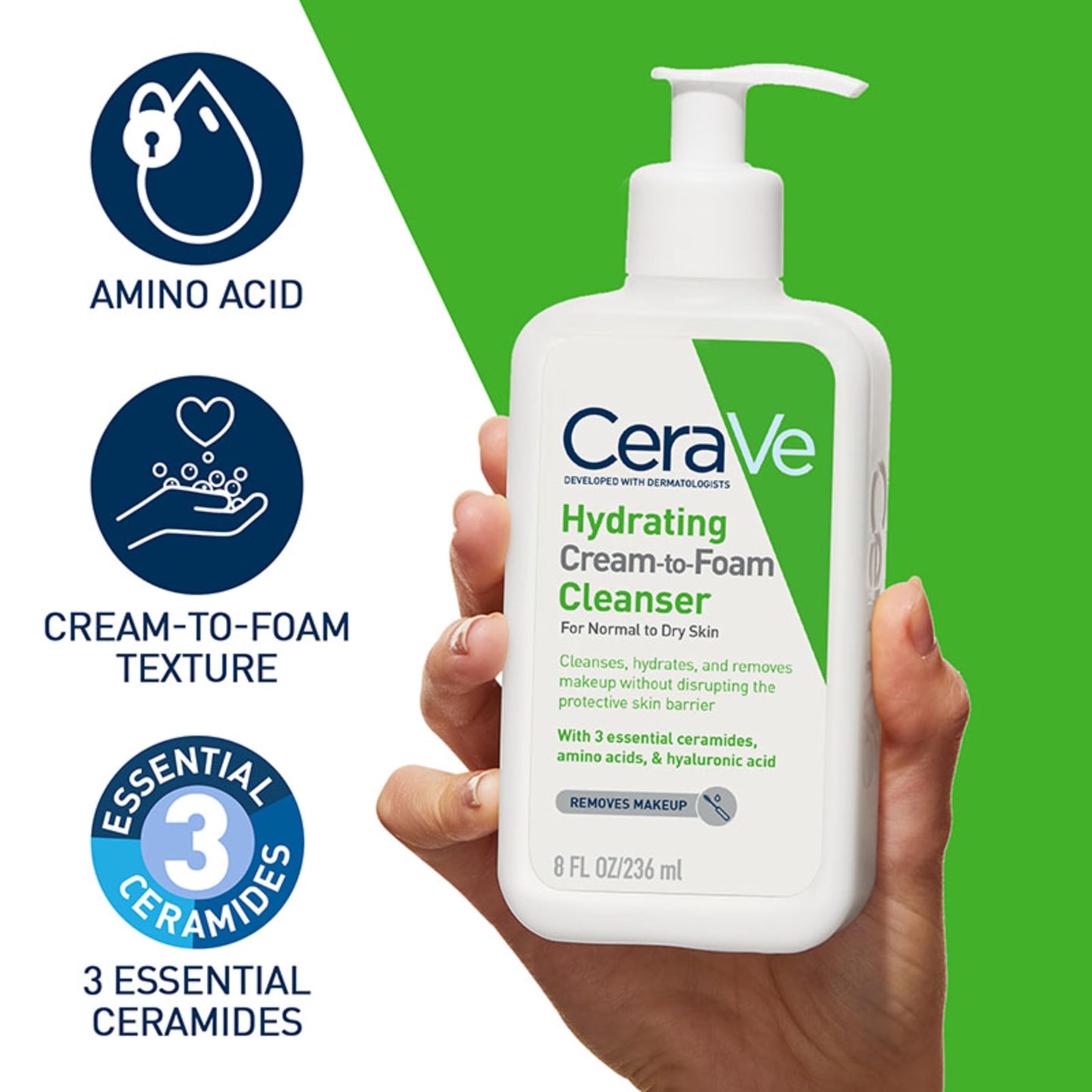 CeraVe Foaming Facial Cleanser | Daily Face Wash for Oily Skin | Hyaluronic Acid + Ceramides + Niacinamide | Fragrance Free & Paraben Free | Non - Drying Oil Control Face Wash | 8 Fluid Ounce