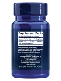 Life Extension Vitamin B12 Methylcobalamin, Nerve Health Supplement, Cognitive Support, Energy Vitamin, methylcobalamin B12, 5 mg, Quick-Dissolving, Gluten-Free, Non-GMO, Vegetarian, 60 lozenges