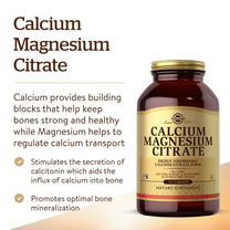 Solgar Calcium Magnesium Citrate, 250 Tablets - Highly Absorbable